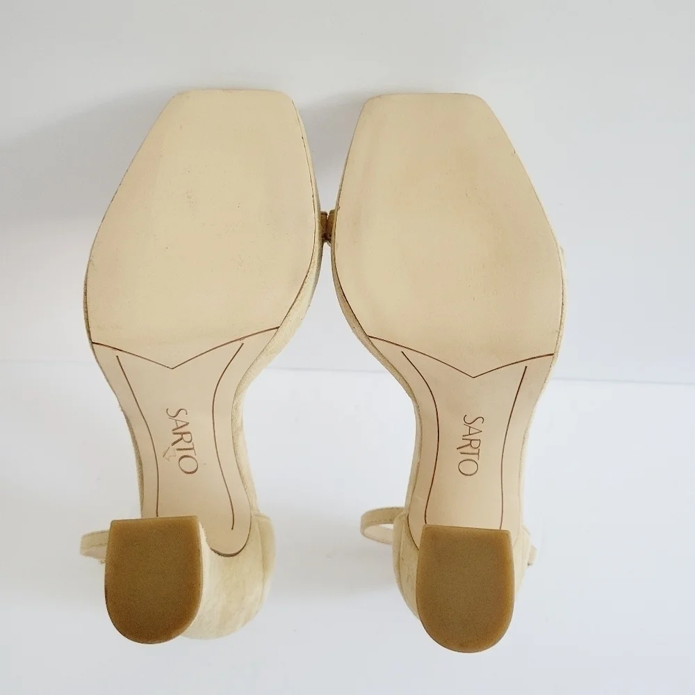 New SARTO By Franco Sarto DOLORES Ankle Suede Leather Strap Sandals Size 7 M